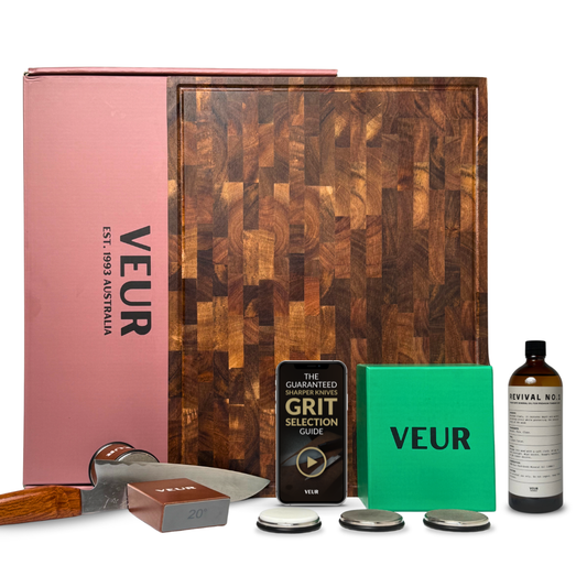 Knife Sharpener + End-Grain Board — plus a free bottle of Chopping Board Oil